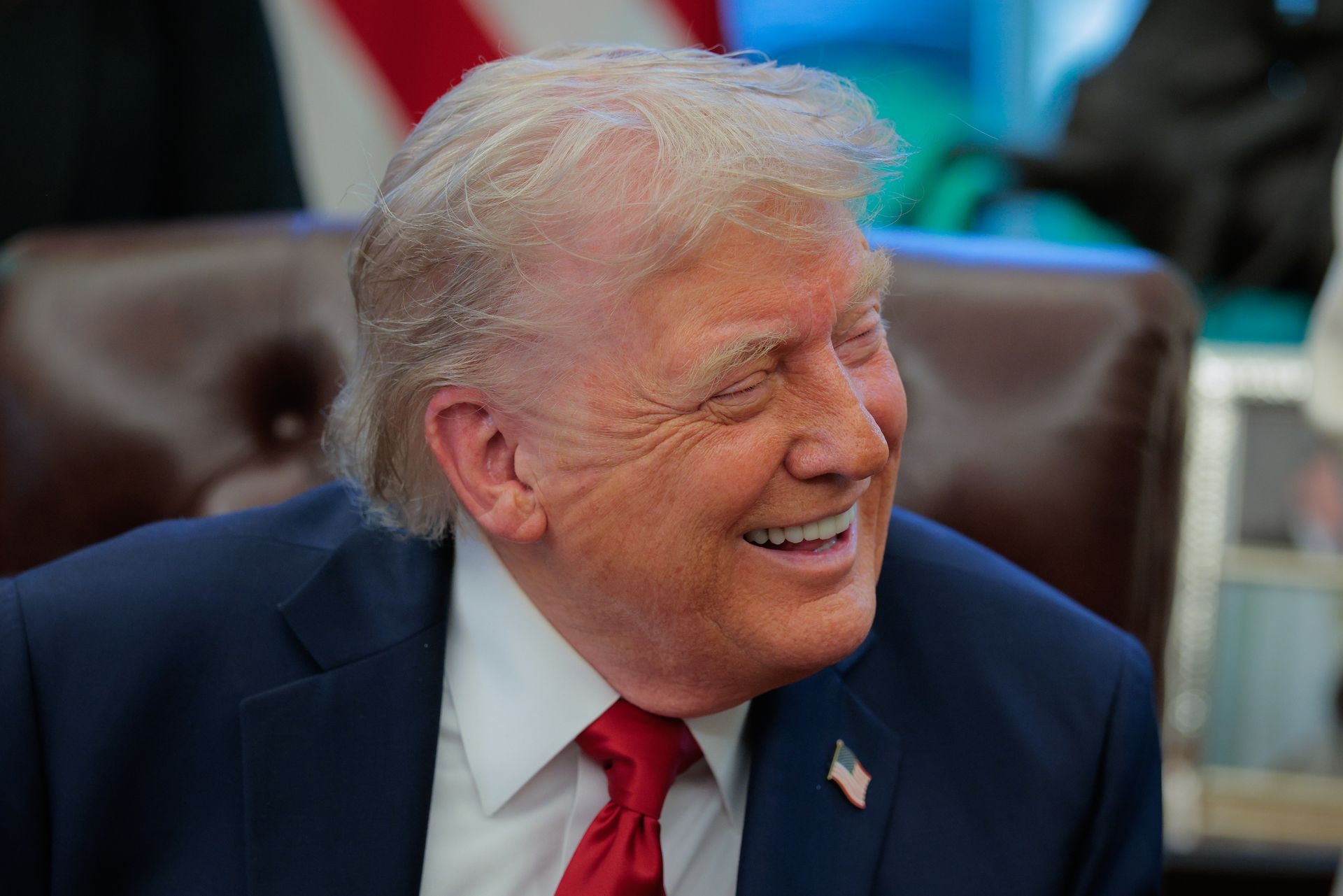 U.S. President Donald Trump in the Oval Office at the White House in Washington, D.C., U.S. on April 23, 2025.